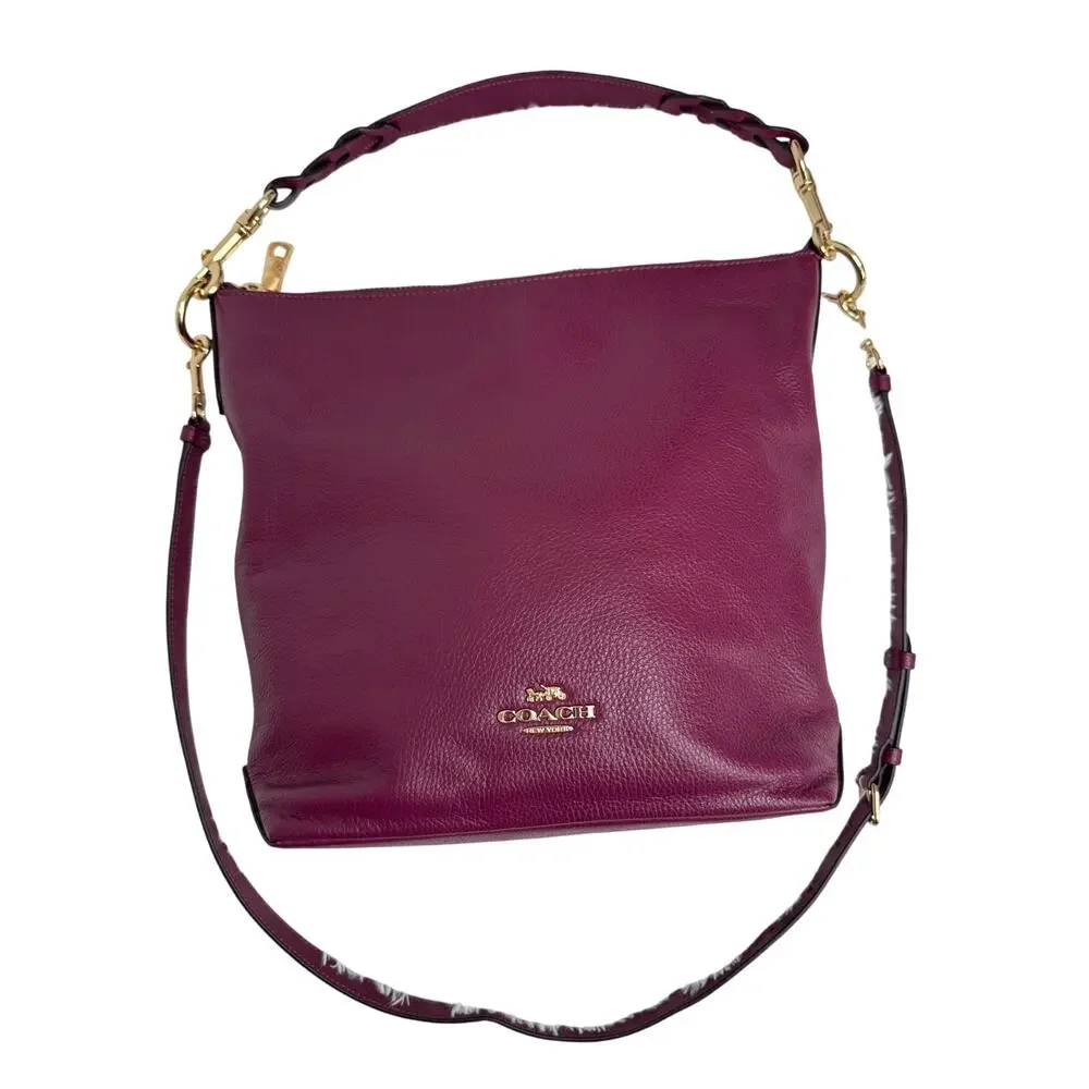 Coach Abby duffle berry Pebbled Leather Shoulder Bag F31507 like NEW